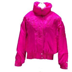 Vintage Hot Pink Nylon Goose Down Womens Jacket
